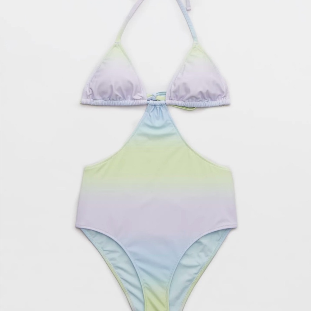 Aerie Cut Out String One Piece Swimsuit NWT - Picture 3 of 8